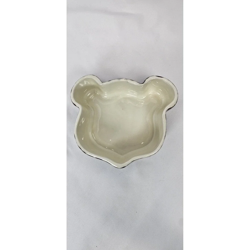 Vintage Teddy Bear Ceramic Trinket Box Brown Bear Lidded Dish‎ Cute Decor